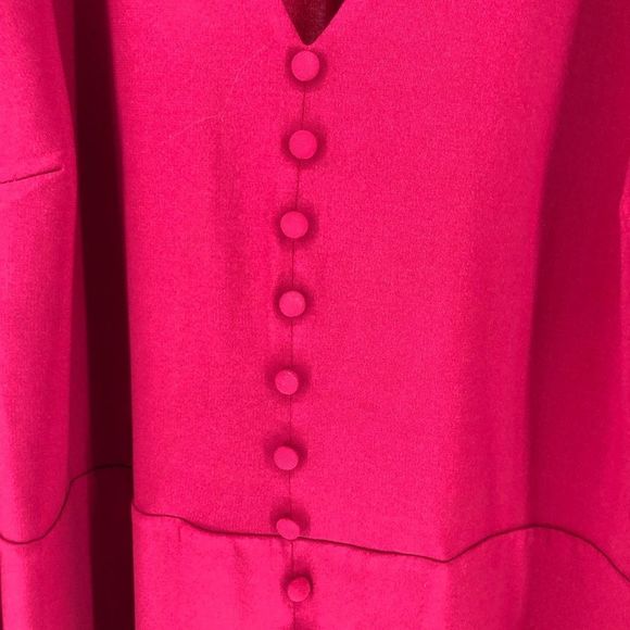 Eloquii Claret Open Neck Cutout Long Sleeve Button Front Dress NWT size 22 - Picture 3 of 13